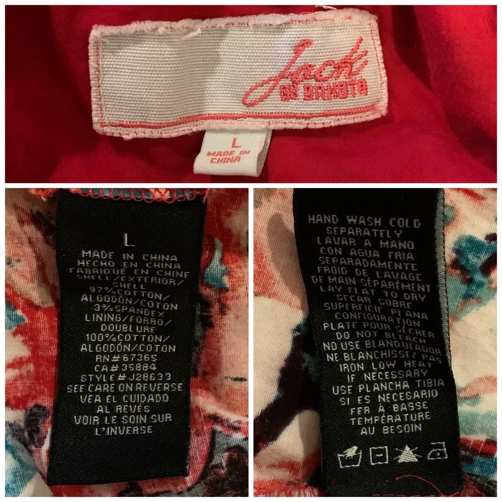 Jack by BB Dakota red floral dress large - Picture 3 of 4